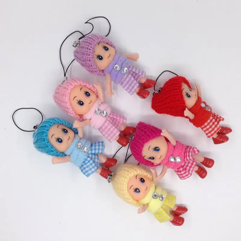 

New Design 6pcs/lot Ddung doll Loop Charm Cute Keychain Pompom Furry Play Gift Child Fluffy Doll Kawaii #A05