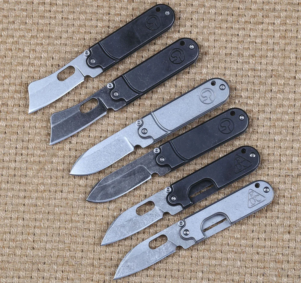 IKIV Mini Folding Knife 440 Tactical Camping Hunting Key Chain Pocket Bean Knives 420 Handle