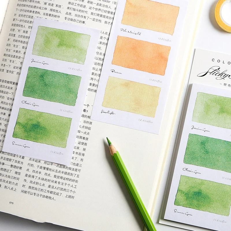 Mohamm цвета серия Kawaii милый липкий блокнот для заметок дневник стационарные хлопья скрапбук декоративные Липкие заметки