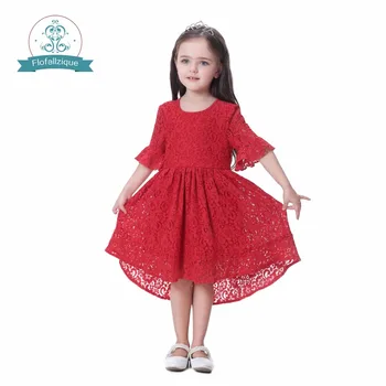 

Toddler Girls Clothes 2018 Lovely Solid Color Lace Wedding Dress Princess Birthday Party Children Clothing Christmas Dresses