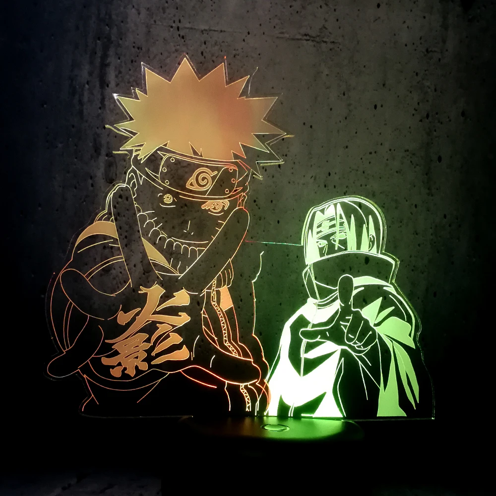 

Naruto and Sasuke Mixed Dual Color 3D Lamp super cool children room decor lights teenager birthday gift lava led exhibition