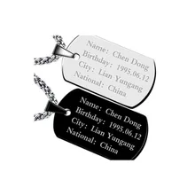 DIY Carta Personalizada Foto Personalizada Ejército Militar Dog Tags Hombres Mujeres Colgante Collar de la Joyería de Moda de Regalo de Cumpleaños