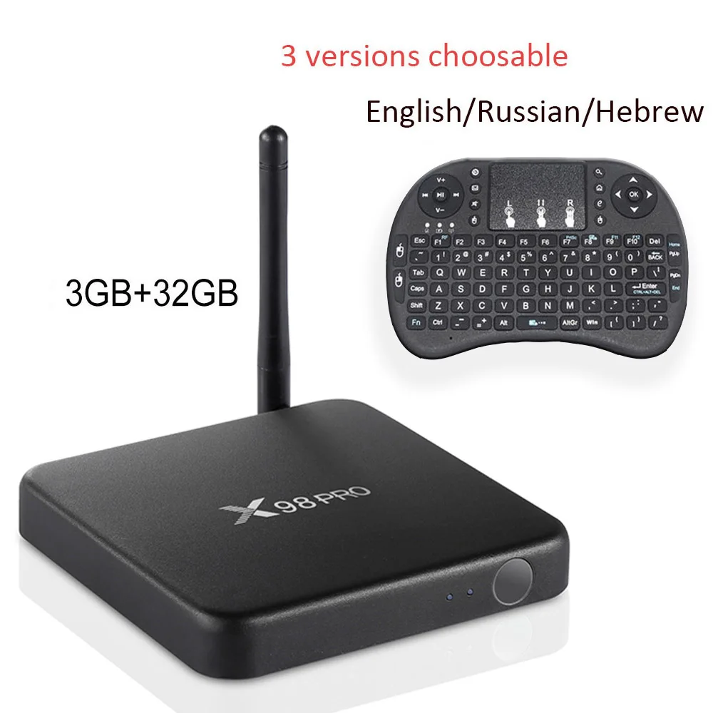 VONTAR X98 PRO Smart tv Box Android 7,1 3 ГБ 32 ГБ Amlogic S912 Восьмиядерный 2,4G/5 ГГц Wifi 4K медиаплеер X98pro телеприставка - Цвет: 3G 32G i8 keyboard