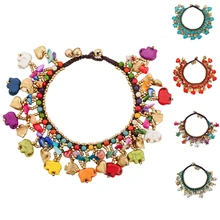 Женский браслет ручной работы в богемном стиле со слоном и морской звездой, браслет на щиколотке в этническом стиле, цепочка на ногу, enkelbandje