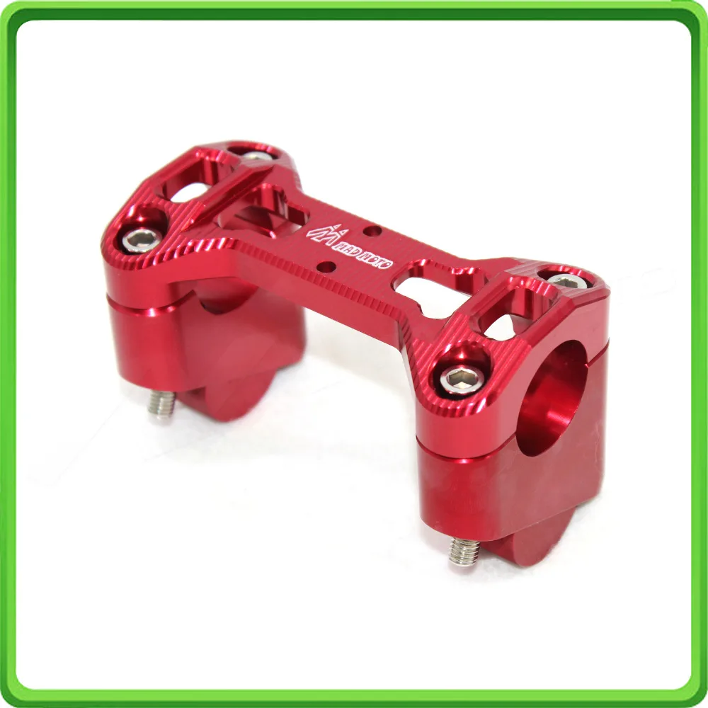 CNC Handlebar Handle Bar Riser Clamp Kit For BMW R1200GS R1200 R1200 GSA ADV Adventure Water-Cooled 2013 2014 2015 2016 2017 Red (4)