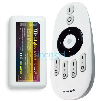 

Remote +1x WW/CW LED Controller 2.4Ghz 4-Zone Wireless RF remote For Warm/Cold white Led Strip Light Lamp Bulb