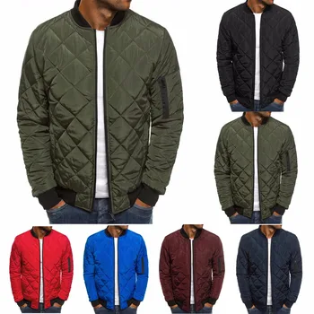 

ZOGAA Men Autumn Jacket Wind Breaker Casual Plaid Parka Solid Color Brand Overcoat Men Thick Clothes Zipper Jackets