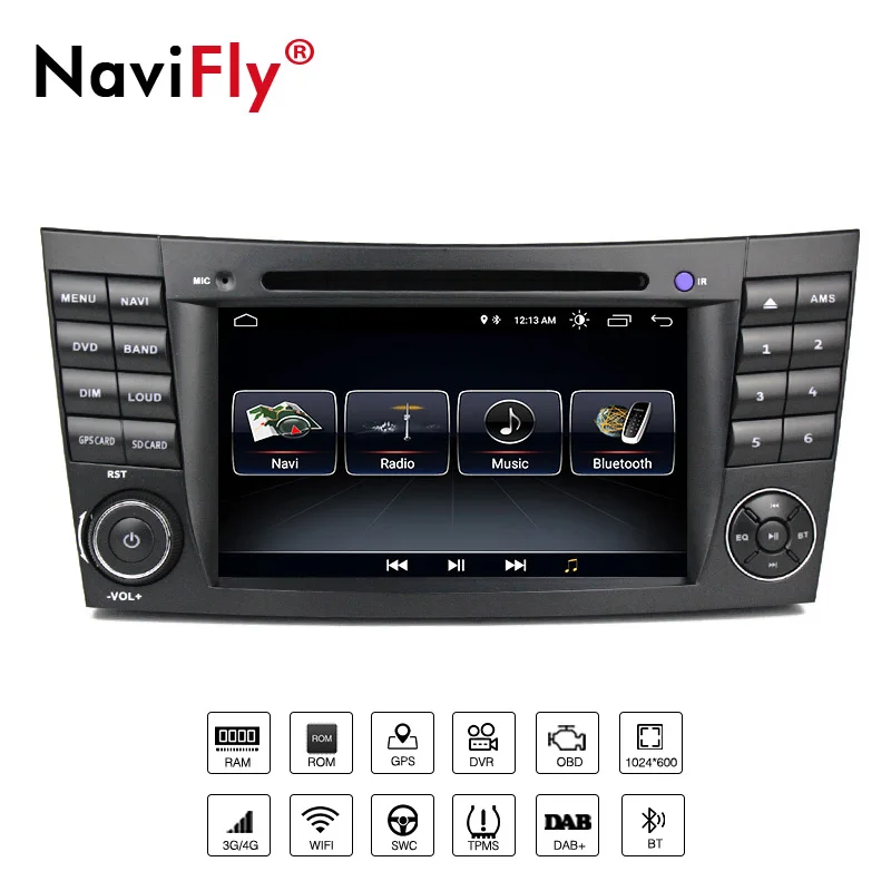 Clearance Navifly android8.1 Car Multimedia player Autoradio for Mercedes Benz E-Class W211 E200 E220 E240 E270 E280 2002-2008 w219 5