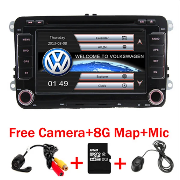 Discount by DHL or Fedex 10pcs 7"Touch Screen 2Din DVD navigation System For Seat Polo Golf Jetta Tiguan Leon Skoda GPS Bluetooth Radio  4