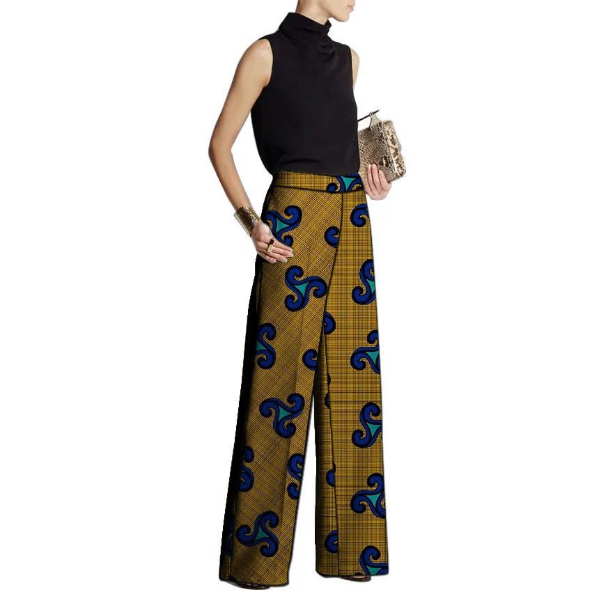 

Women Loose Pants African Fashion Design African Clothes Wide Leg Pants Customized Ladies Dashiki Print Trousers