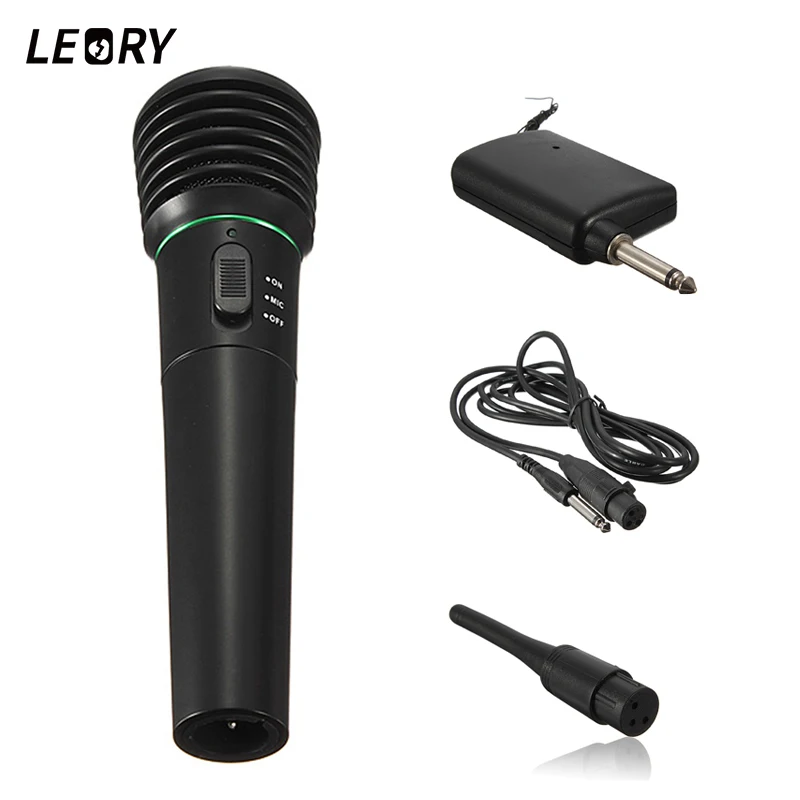 

LEORY High Quality 2in1 Wired And Wireless Handheld Professional Microphone Receiver Studio Un-Directional For Computer KTV
