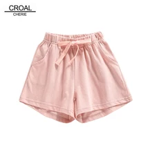 CROAL CHERIE модные однотонные детские шорты, летние шорты для маленьких девочек летние штаны хлопковые шорты для девочки брюки 110-160 см