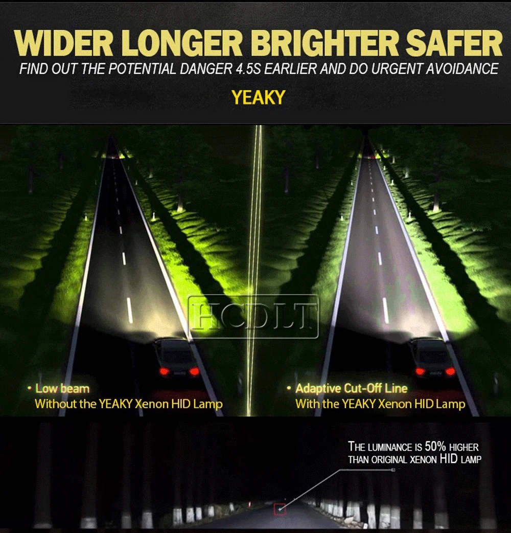 HCDLT Original 5500K Yeaky D2H Xenon HID Bulb D2S D4S 4500K 6500K D1S D3S Auto Car Headlight Bulb 35W Yeaky Xenon D1S HID Bulb (20)