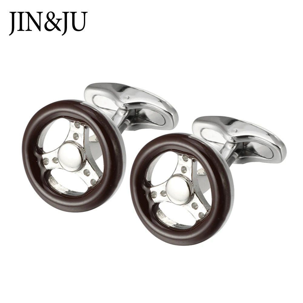 JIN &amp JU новые автомобильные колеса запонки s для мужской рубашки Высокое качество