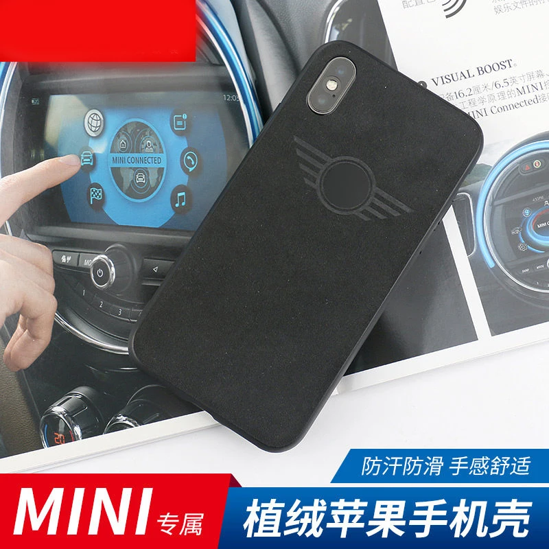 Новый чехол для телефона из пластика и материала с ворсом от iphone 6 до Inphone X Mini Cooper