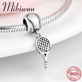 

Fashion 925 Sterling Silver Tennis racket fine pendants beads Jewelry making fit Original Charms Pandora Bracelet