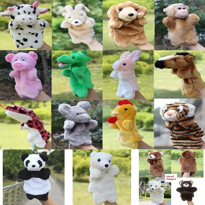 

Simulation Animals Bear Panda Pig Dog Hand Puppet Stuffed Plush Hand Pup Handpop Puppets Doll Learning Education Toys Marionetas