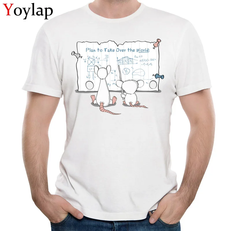  Summer T-shirts Brand New Crewneck Taking Over the World 100% Cotton Men Tops T Shirt Geek Short Sleeve Sweatshirts white