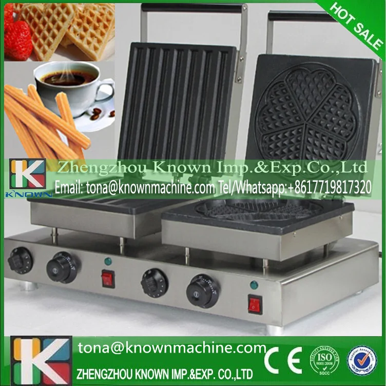 

OEM stainless steel churro and heart waffle machine price commercia used