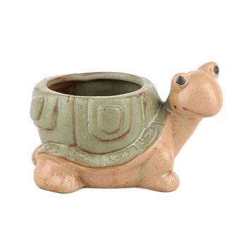 

BESTOYARD Kawaii Decorative Cartoon Creative Tortoise Flowerpot Flower Pot Childrens Room Desktop Decor Flower Vase Home Decor