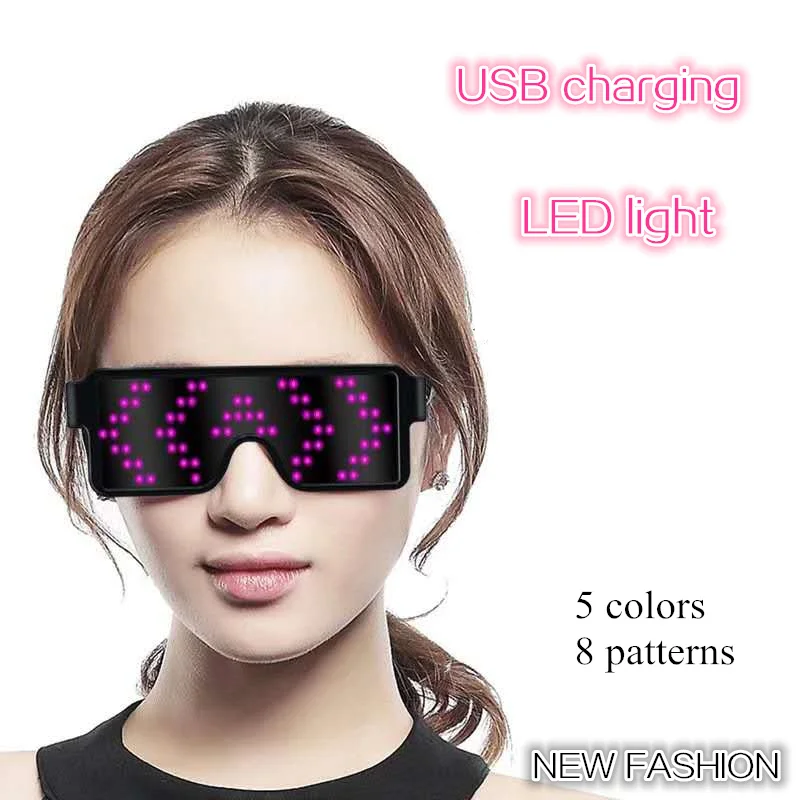 

LED Light Sunglasses Women Flashing Blinking Eye Mask Glasses Night Club Bar Wedding Glow Sunglass Party Christmas Halloweel