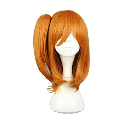 Mcoser оранжевого цвета 48 cmshort прямые синтетические Косплей Хэллоуин парик с одним хвостики 100% Высокая температура волокна волос 560J
