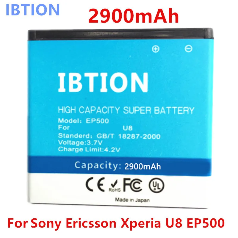 2900 ма-ч для sony Ericsson Xperia U8 EP500 ST17I ST15I SK17I WT18I X8 U5I E15i wt18i wt19i литий-ионный аккумулятор