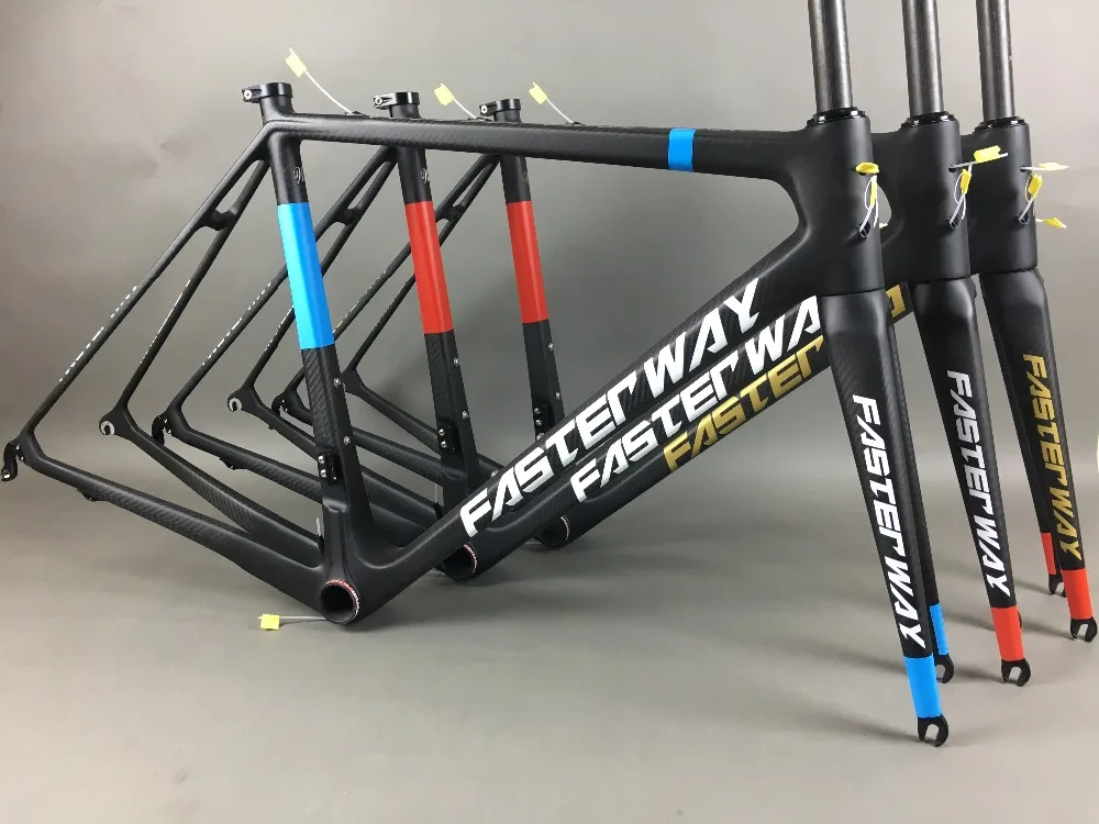 Sale classic design FASTERWAY PRO full black with no logo carbon road bike frameset:carbon Frame+Seatpost+Fork+Clamp+Headset,free ems 153