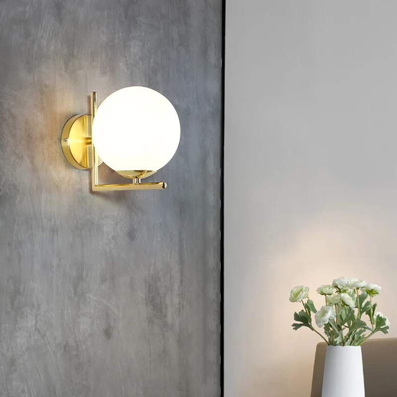  Nordic post-modern simple light luxury ball LED wall lamp bedside bedroom creative room living room - 33014396703