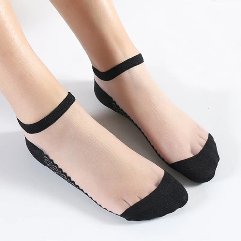 Новинка года; летние носки; дышащие Хлопковые женские носки с волнистым узором; красивые невидимые носки с цветочным узором