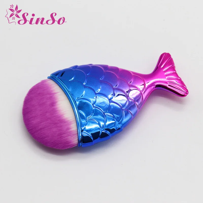 

SinSo Cute Mermaid Foundation Powder Makeup Brushes Contour Blush Fish Scale Cosmetic Beauty Make Up Brushes Tools Maquiagem