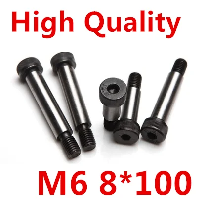 

5 Pieces M6 Threaded 8 x 100mm 12.9 Grade Alloy Steel Hexagon Socket Head Shoulder Screw Bolt