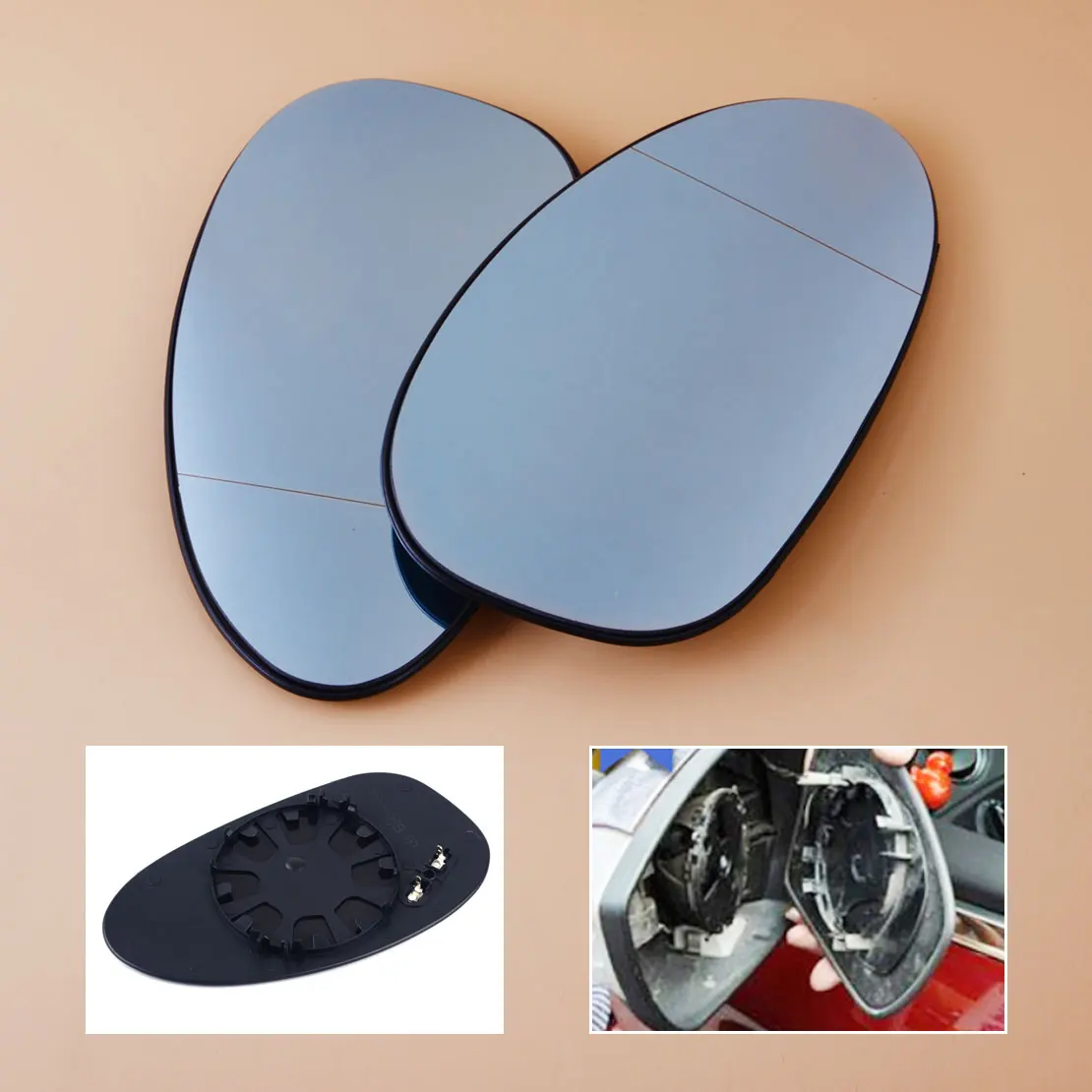 

CITALL 1Pair Blue Left&Right Heated Wing Door Mirror Fit for BMW E82 E85 E86 Z4 Roadster Coupe E88 E90 E91 E92 E93 1 3 Series