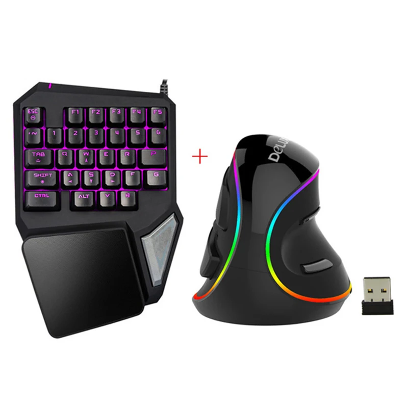 

Delux T9 Pro Gaming keyboard Wired Professional Keyboard Single Hand Keypad Ergonomic Vertical Mouse Mice Computer Gaming Mous