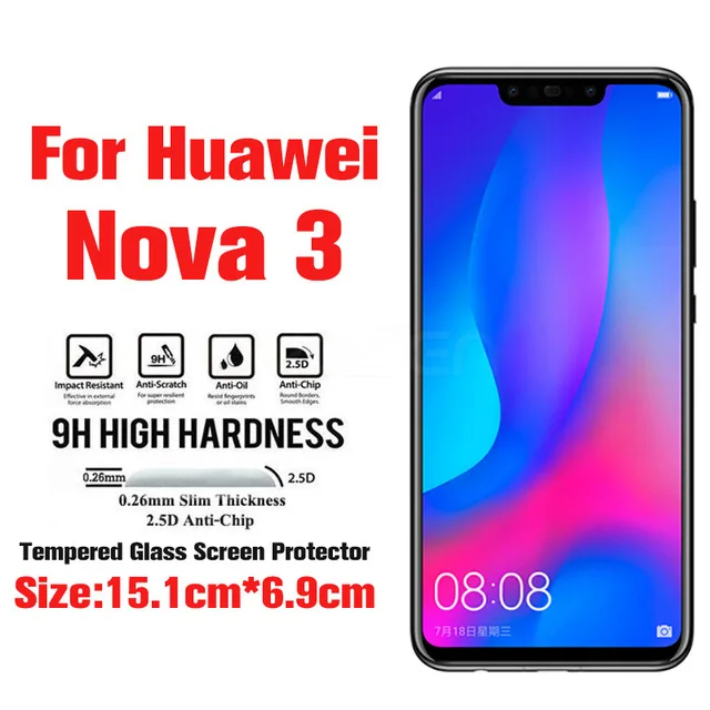 200 шт 9D полное покрытие из закаленного стекла для huawei P Smart Plus Y5 Y6 Y9 P20 Pro Honor 10 - Цвет: nova 3