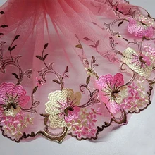 1 quintal 22cm de Largura Rendas Artesanais para DIY Acessórios de Vestuário Bordado Laço de tule de malha Cortinas de Tecidos Sofá de Costura Rendas guarnição