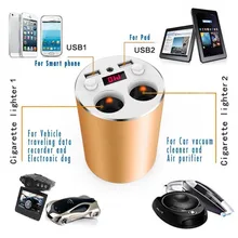 Автомобильное зарядное устройство Willtoo из алюминиевого сплава с 2 портами usb 2 гнездами автомобильный адаптер напряжения для iPhone samsung Tablet