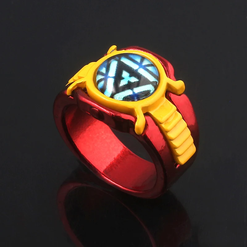 

Superhero Iron Man Arc Reactor Ring Men Avengers Endgame Infinity War Thanos Power Crystal Ring For Women Fans Souvenir Gifts