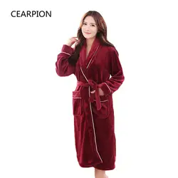 CEARPION зима теплый халат для женщин кимоно халат платье бархат мягкая Домашняя одежда повседневное пижамы Толстая ночная рубашка интимное