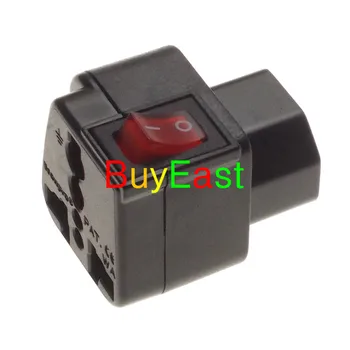 

WONPRO PDU IEC320 C13 to C14 Plug Universal to IEC320 C14 Male Power Plug Adapter Convert World Plug With LED Switch
