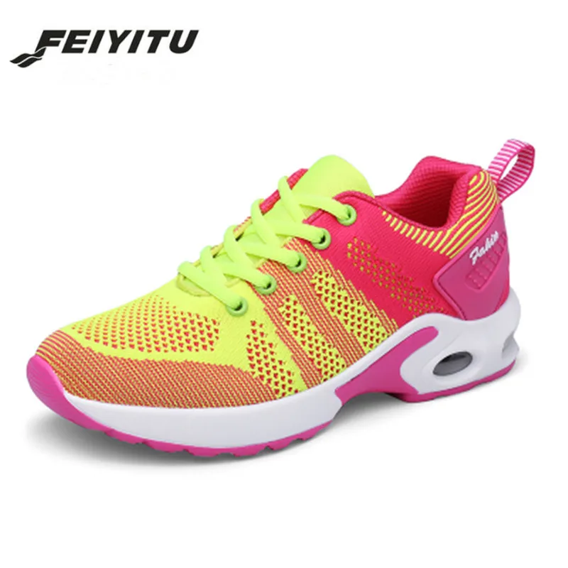 

FeiYiTu Women Casual Sneakers Platform Wedges Shoes Women Sneakers Mesh Lace Up Height Increasing Ladies Shoes Sapatos Femininos