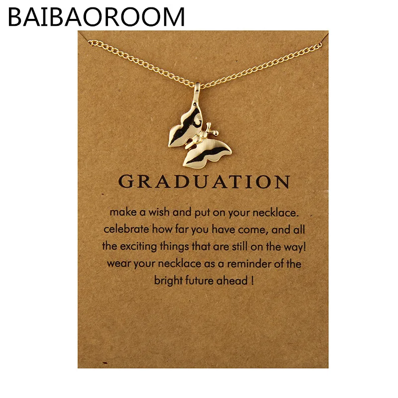 Fashion Jewelry Reminder Graduation Graceful Butterfly Chain Necklace For Women