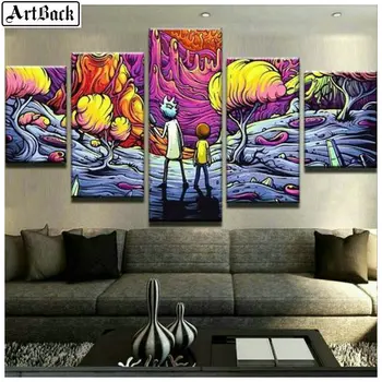 

5d diy diamond painting anime cartoon icon full square drill sewing art diamond mosaic diamond embroidery 1 set 5pcs