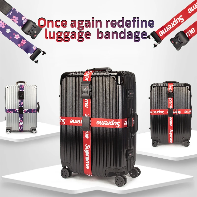 

Printed suitcase packing with traveling case binding with abroad consignment binding with cross customs lock