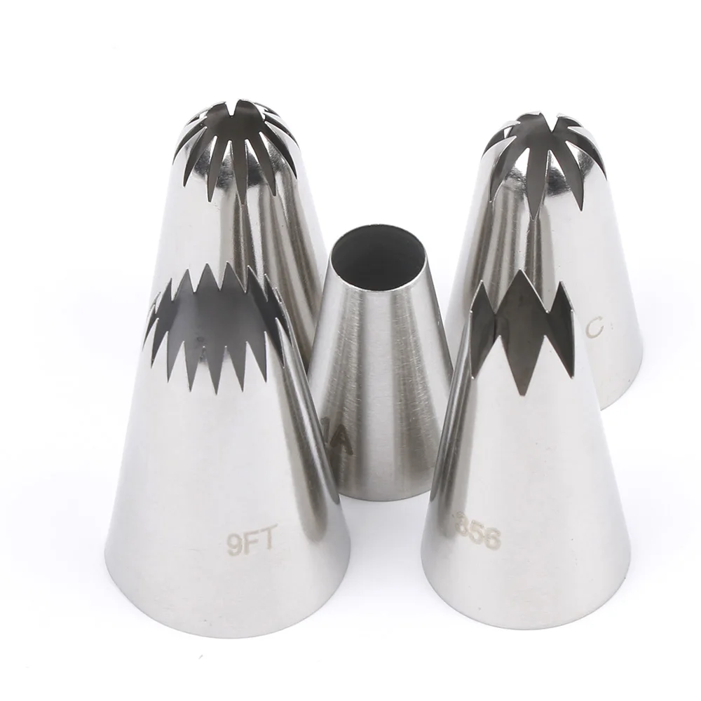 

5PCS/Set Cake Decorating Tools Large Piping Icing Nozzles Cake Cream Decoration Tips Stainless Steel Kitchen Baking Pastry Tools