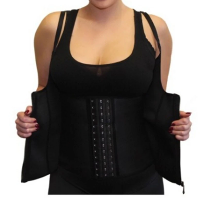 XS 6XL 4/6 steel boned latex waist cincher vest 3 row hooks & zip adjustable straps extreme