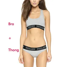 Pholeey Европа и Америка Стиль Бесшовные провода бесплатно Холтер наборы бюстгальтер+ трусы с буквами сексуальные женские стринги трусики G748