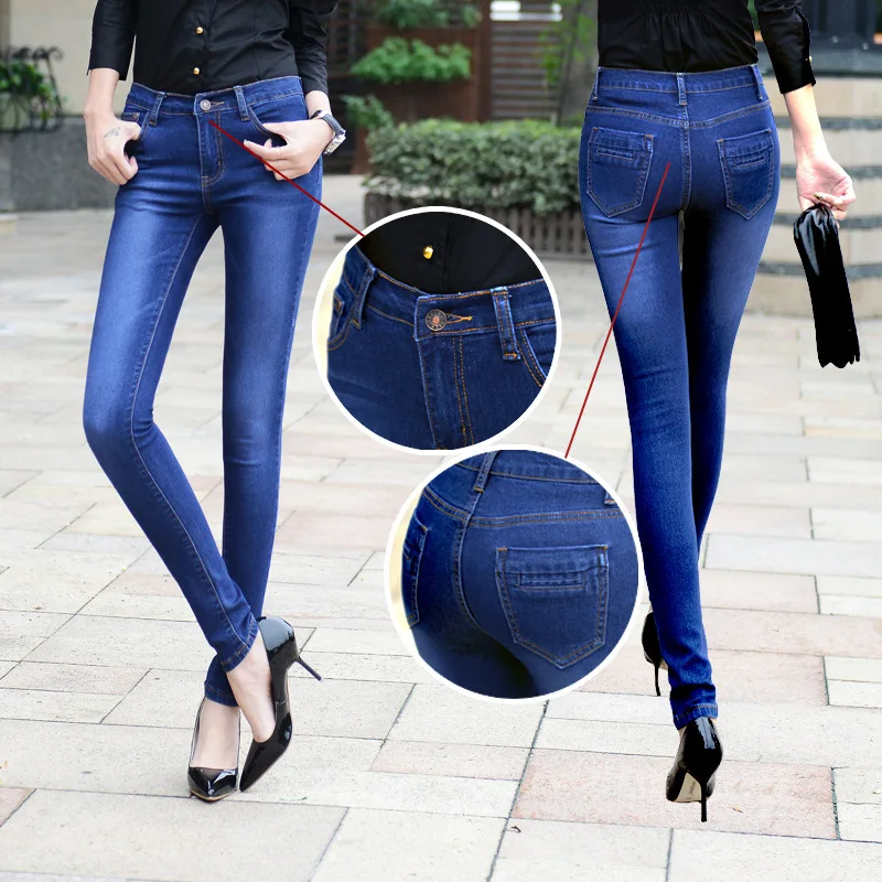2016 New arrival style Women Jeans elastic thin slim fit Cowboy Jeans 8902