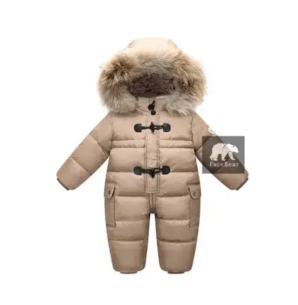 Orangemom/зимняя куртка с флисовой подкладкой для девочек; пальто; куртка с наполнителем из 90% утиного пуха; зимнее пальто для малышей; детский зимний комбинезон; теплый комбинезон - Цвет: Хаки