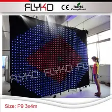 P9 3x4 м светодиодный видео сценический фон дисплей